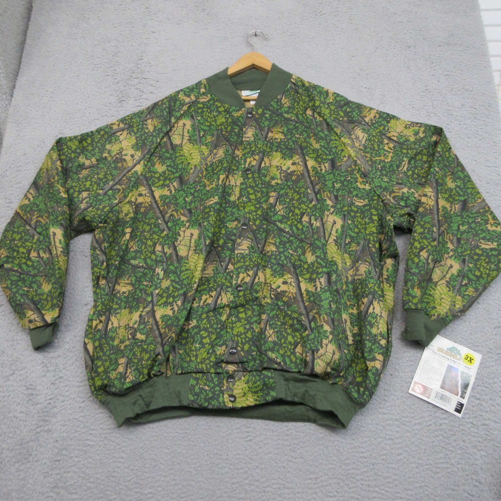 Vintage Bushlan Camo Jacket Mens 3X Green Brush Camo Gorpcore Hunting Workwear